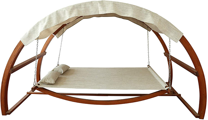 the hanging poolside leisure bed with height-adjustable hammock