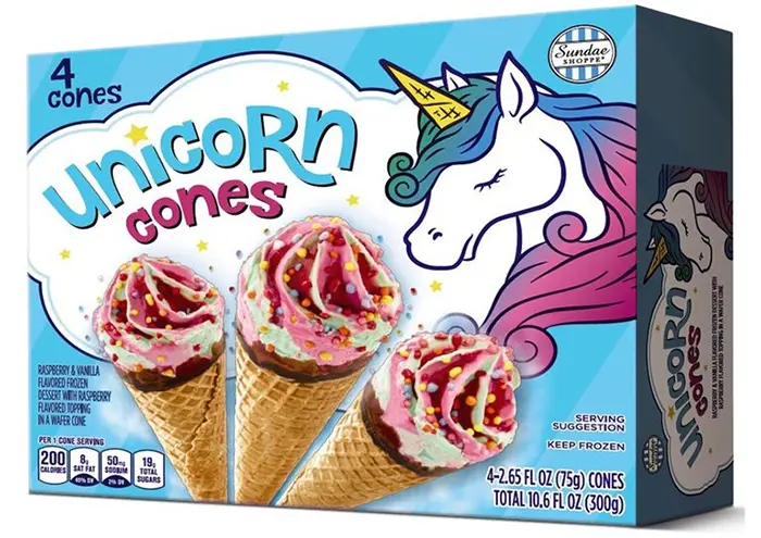 unicorn ice cream cones