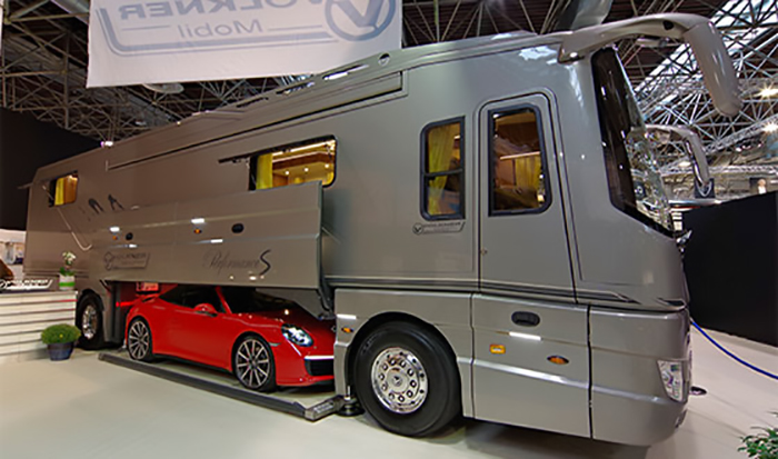 volkner mobil performance s luxury motorhome with built-in garage