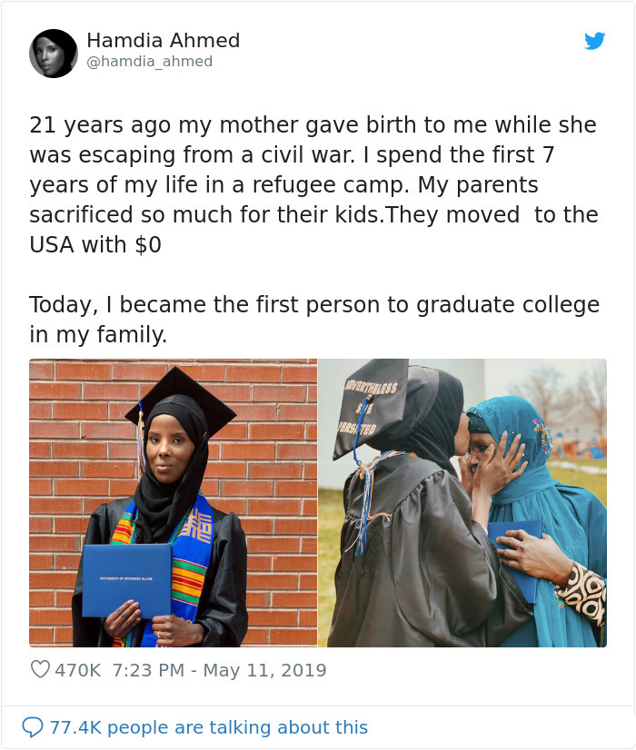 wholesome positive stories college graduate from refugee camp