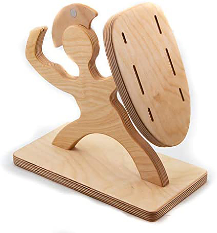 wooden cutlery holder warrior shape