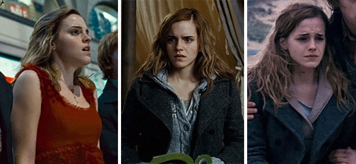 Hermione's Hair Length throughout Harry Potter and the Deathly Hallows Part 1