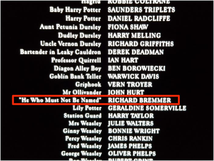 Lord Voldemort Actor Credited as He Who Must Not Be Named in the Sorcerers Stone