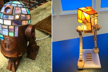 Stained glass star wars lamps