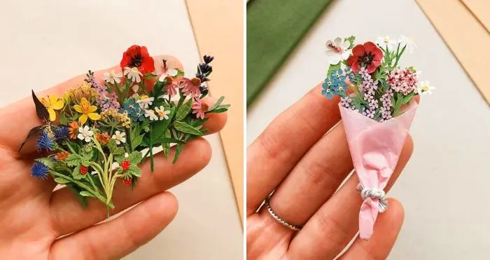 Tiny paper flowers