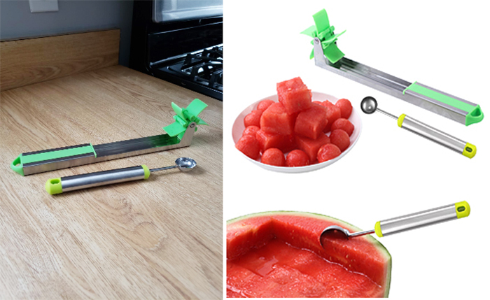 automatic fruit slicer with melon baller