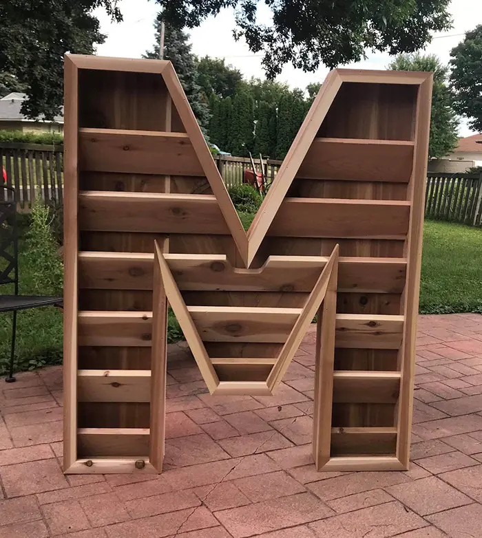 giant letter shaped planters m