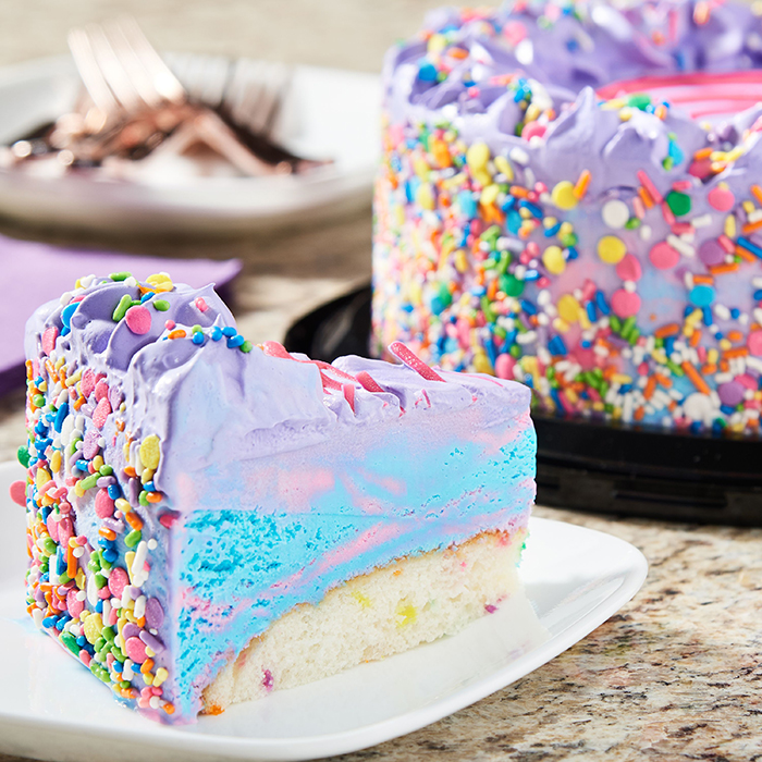 You Can Get A Unicorn Ice Cream Cake That Comes With A Layer Of Confetti Cake