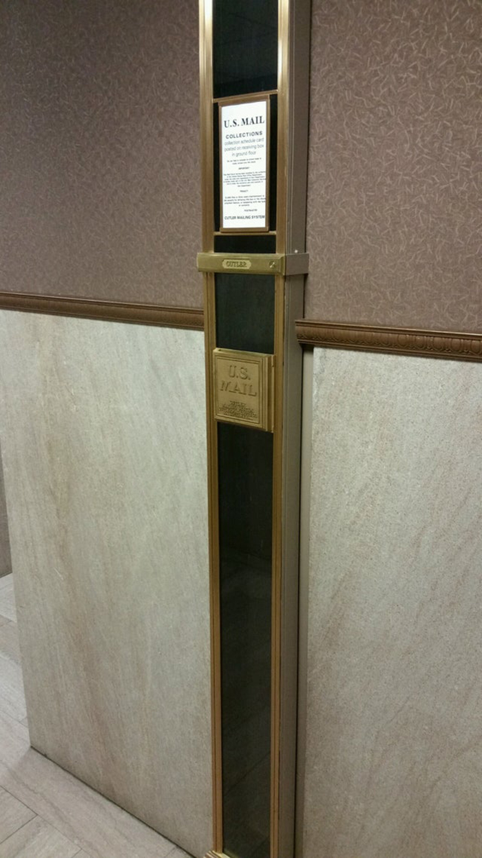 1929 mail slot found in a building