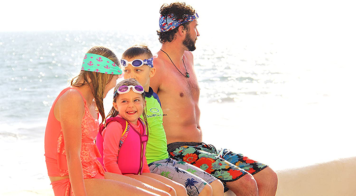 Family Wearing Splash Swim Goggles