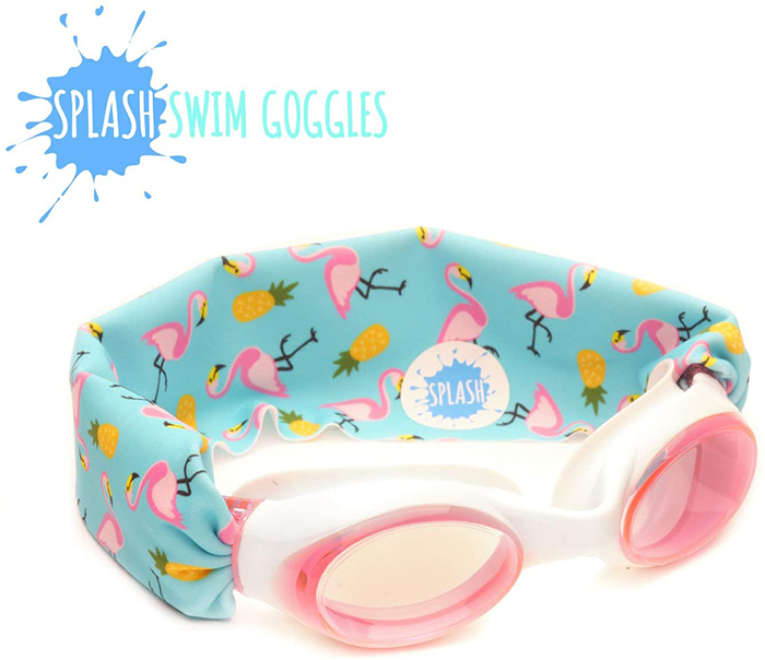 Splash Swim Goggles Flamingo and Pineapple Print