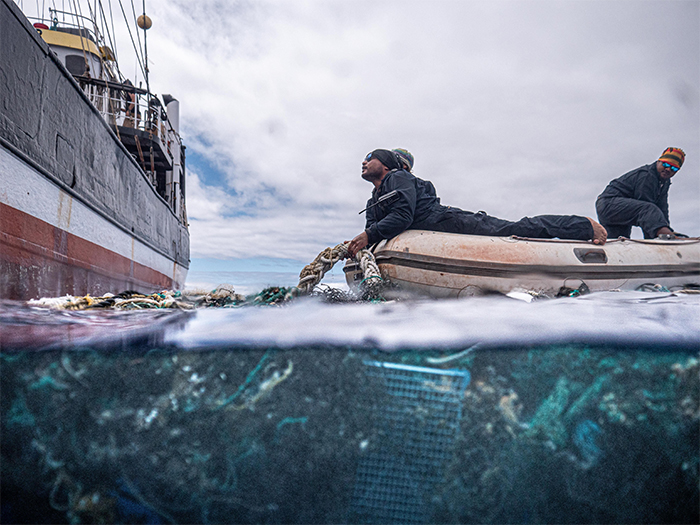 biggest ocean plastic cleanup ghost net recovered