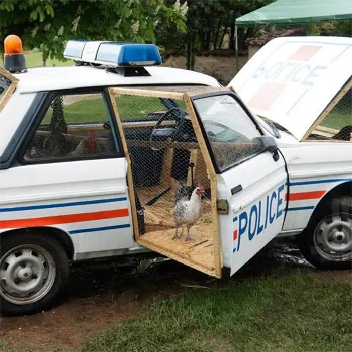 creative chicken coops repurposed police car