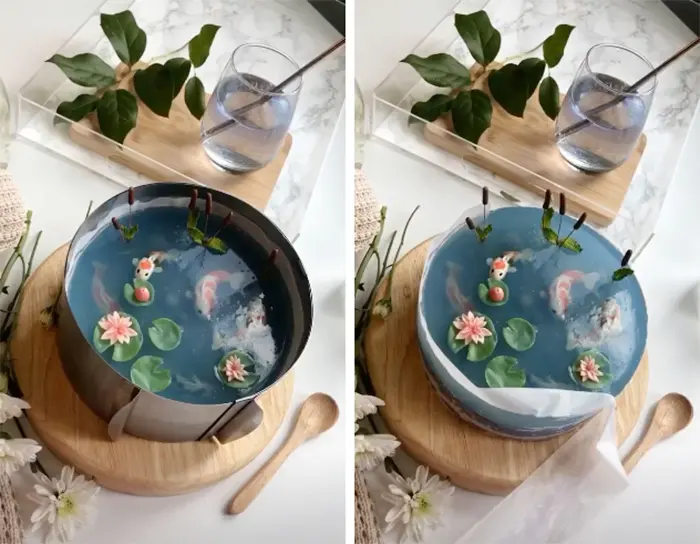 grace petichoro koi pond transparent cake