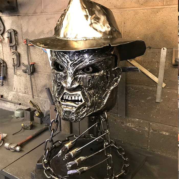 halloween-inspired wood burner detail