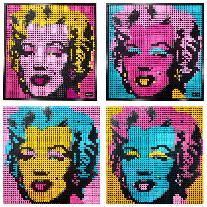 lego posters buildable portraits andy warhol