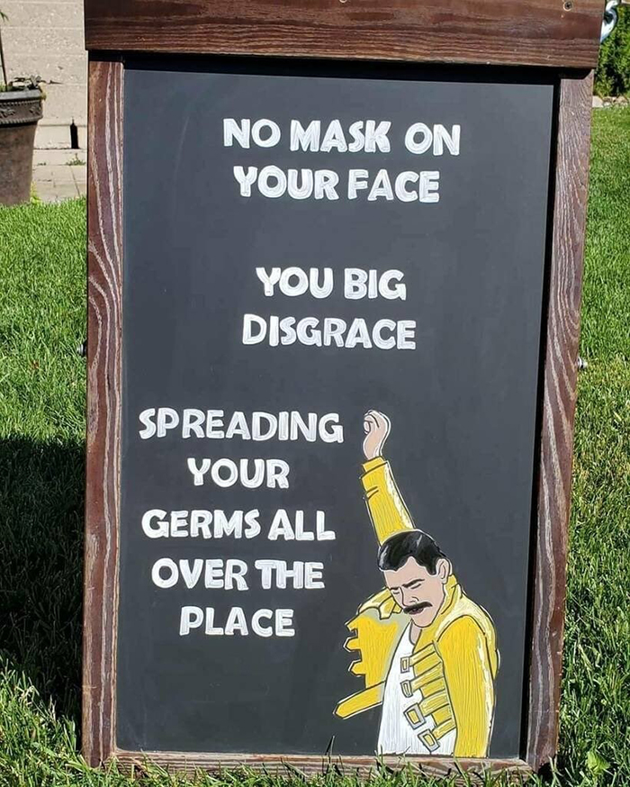 lorigspeaks business establishment message for anti-maskers signage