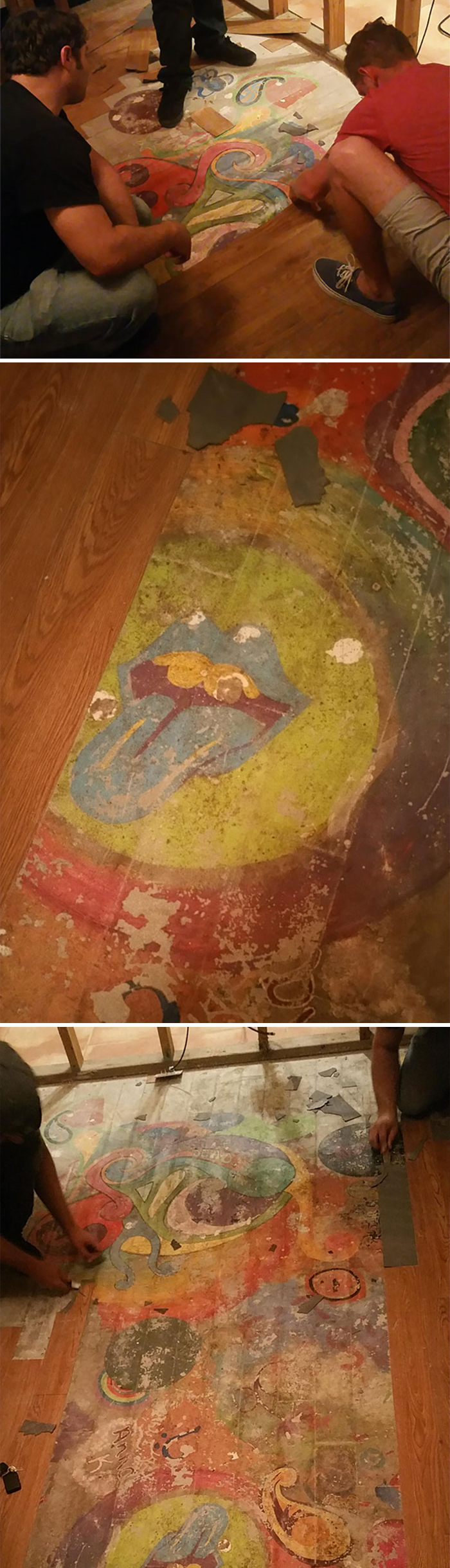 lost hippie mural discovered in a flooded house