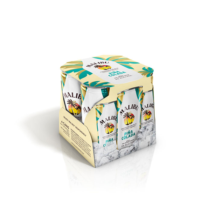 malibu pina colada 4-pack box