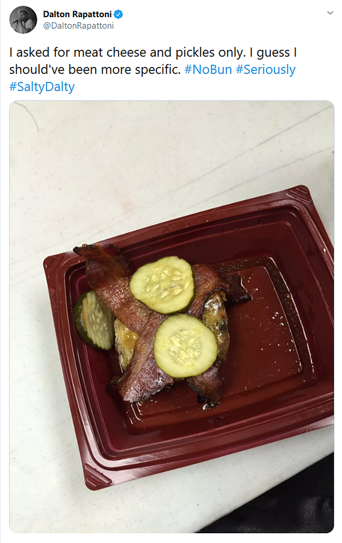 meat cheese and pickles only no bun