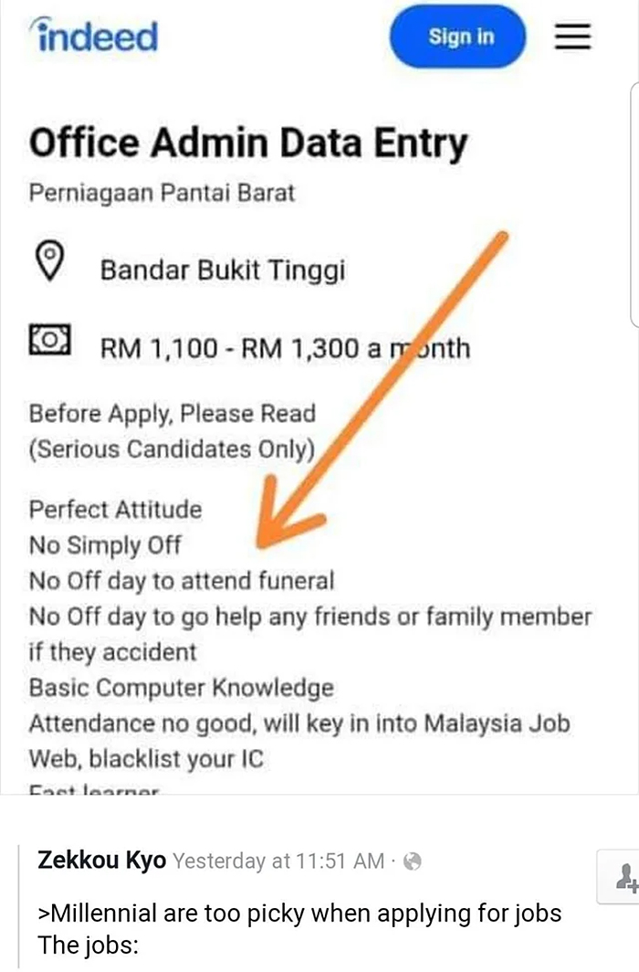 no day off to attend funeral applying for a job