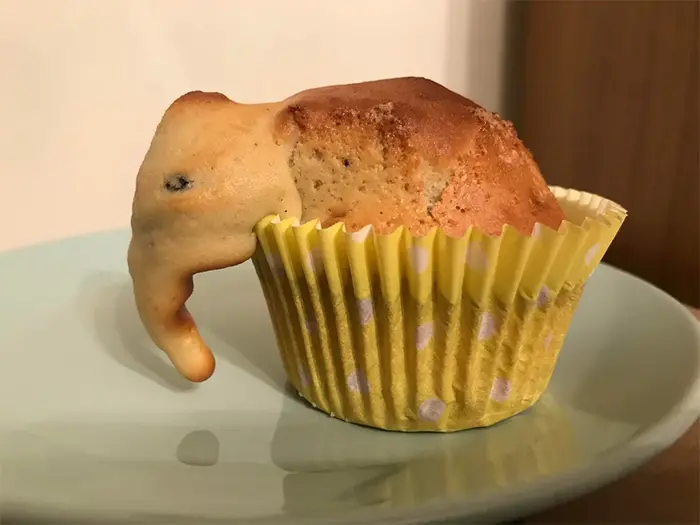 overflowing cupcake looks like elephant