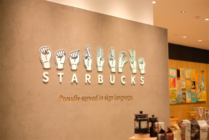 starbucks japan signing store sign language