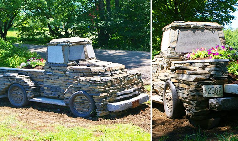truck made out of rocks