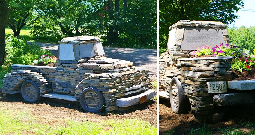 truck made out of rocks