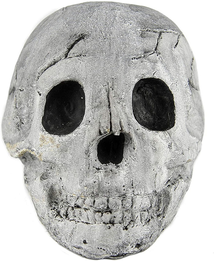 white fireproof skull front face