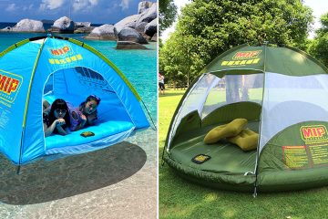 Floating inflatable tent