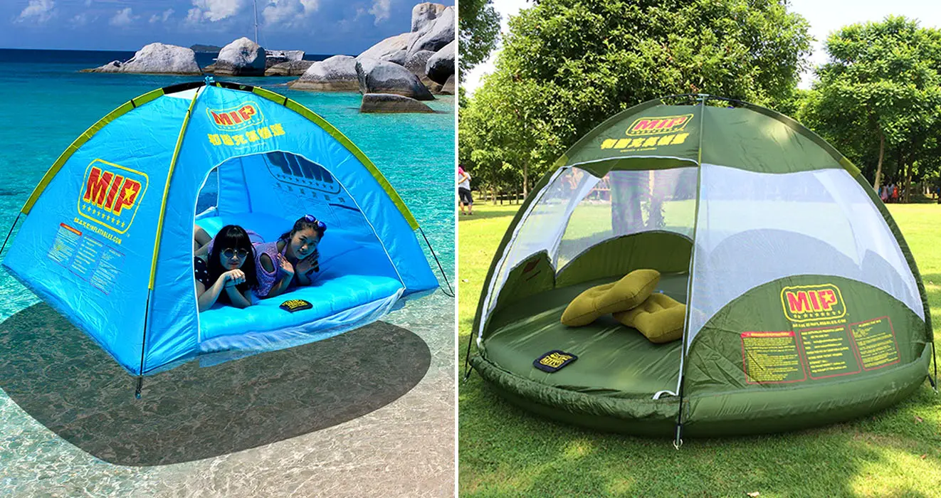 Floating inflatable tent