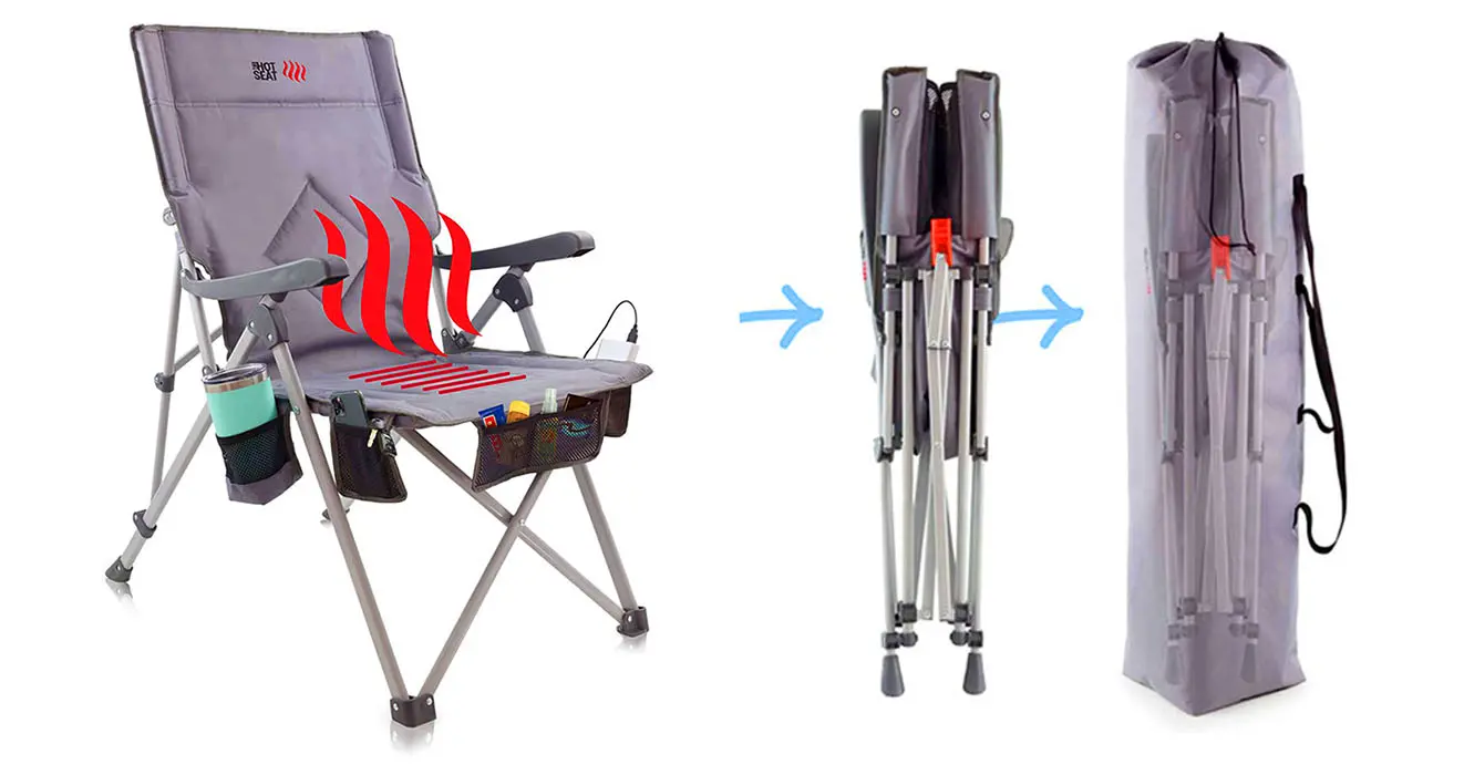 There S A Heated Folding Chair That S Perfect For Camping And Keeping Your Backside Warm