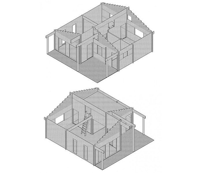 allwood cabin kit 3d model