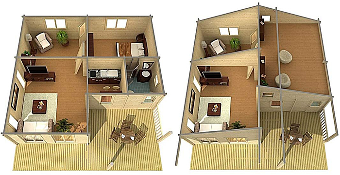 allwood cabin kit without loft and with loft