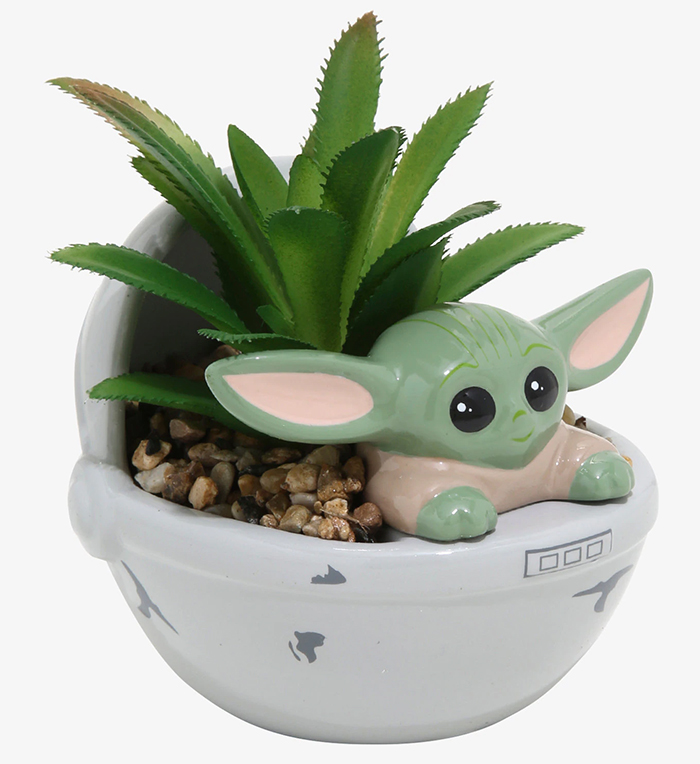 baby yoda succulent planter ceramic faux plant
