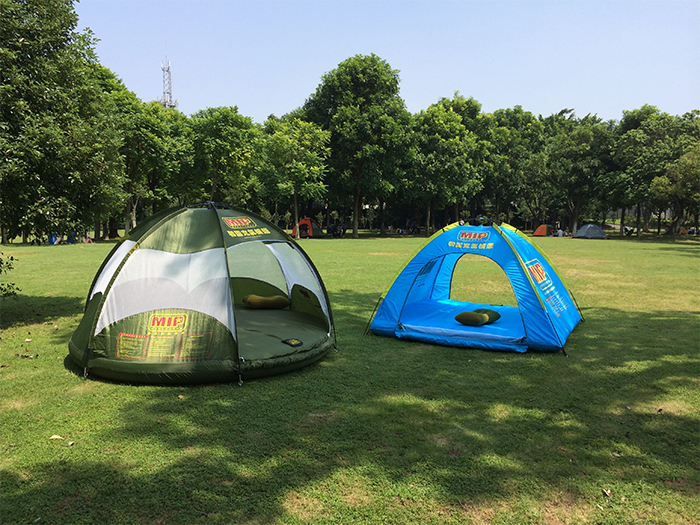 camping tents land and water