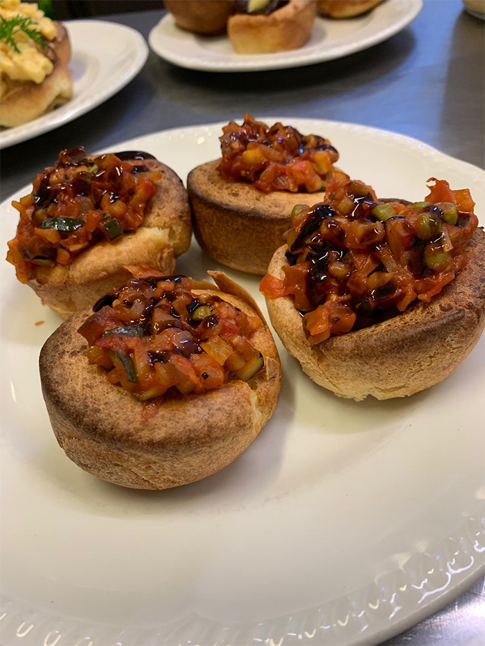 care home head chef dishes yorkshire puddings veggie toppings