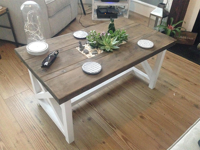 dining table with planter in the middle