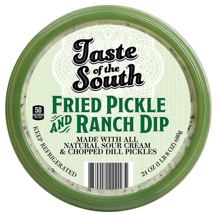 fried pickle and ranch dip lid
