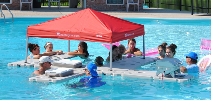 people having pool party