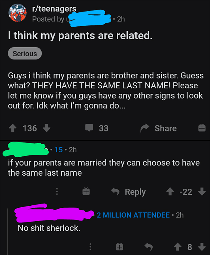 people who missed the joke related parents