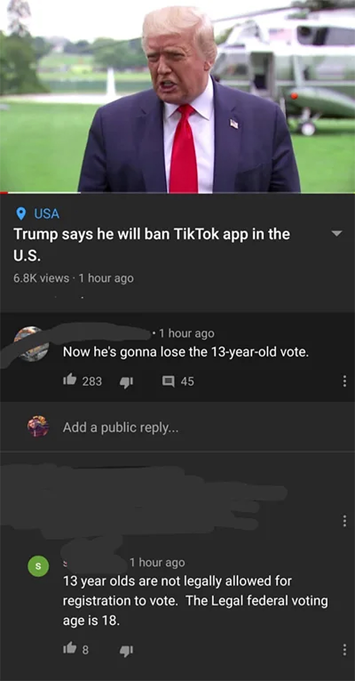 salty satire trump bans tiktok