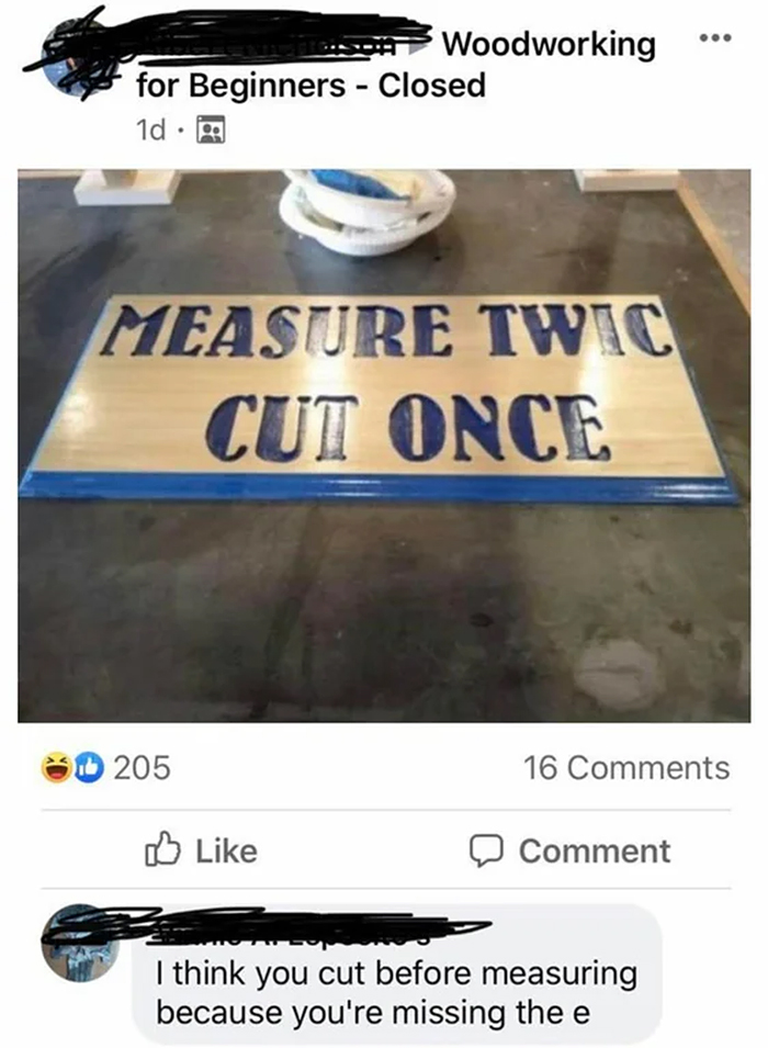 salty satire woodworking fail