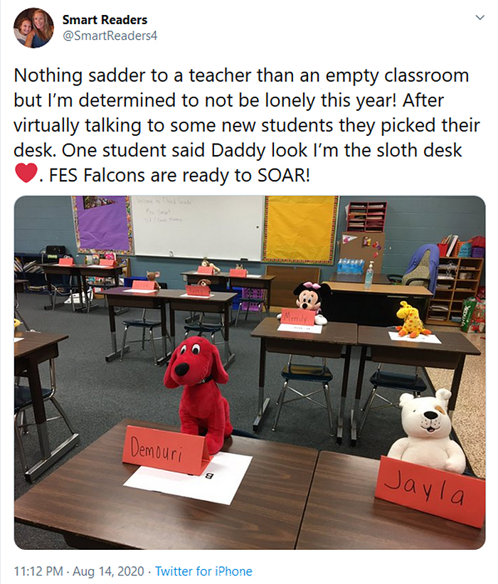 socially distanced classrooms stuffed toys