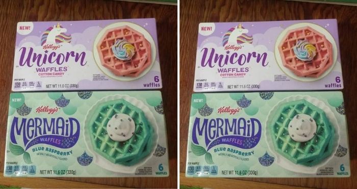 unicorn and mermaid waffles