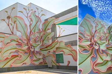 Giant flower mural