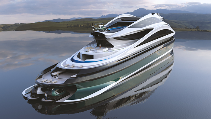 avanguardia swan-shaped luxury electric yacht concept