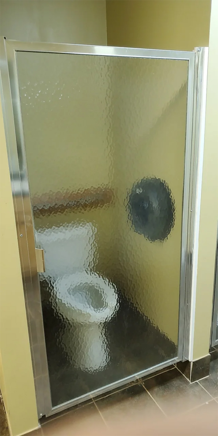 bathroom transparent door