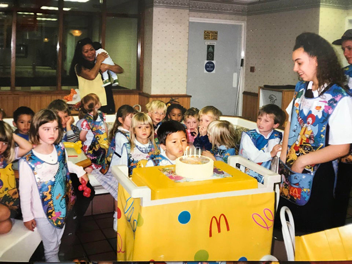 children's birthday party at a fast food chain